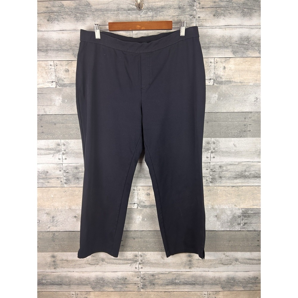 Susan Graver Weekend Blue Pull On Capri Pants Petite Large